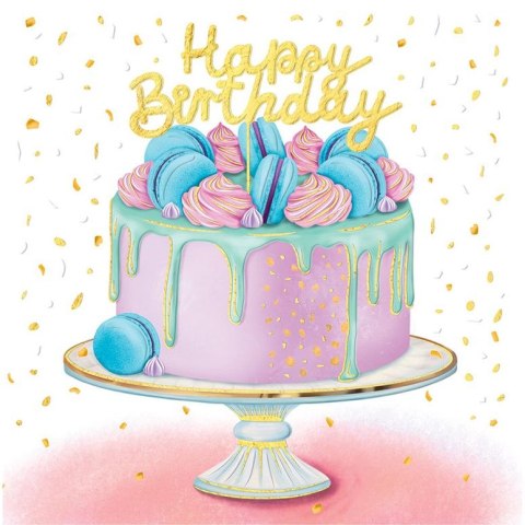 Kartka składana kw KARNET KW TŁ TORT HAPPY BIRTHDAY Henry (5905701480258)