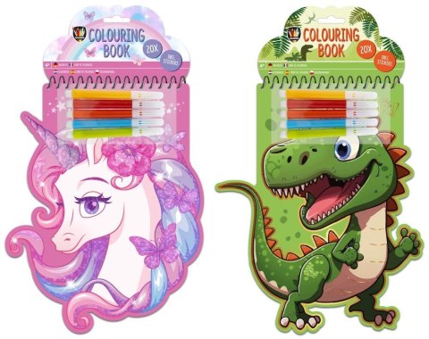 Kolorowanka w kształcie zwierząt 20 arkuszy, 2rodz Icom (150105)