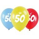 Balon gumowy z nadrukiem cyferki - 50 (3 szt.) mix 280mm Arpex (KB2020-50-9944)