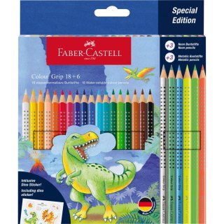 Kredki ołówkowe dinozaury +naklejki Faber Castell (201546 FC)