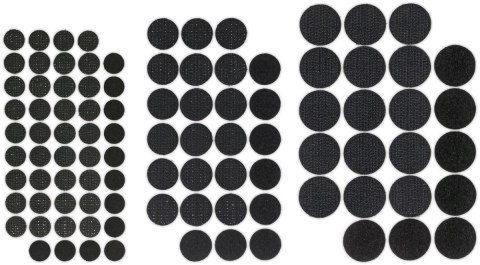 Rzepy Craft-Fun Series samoprzylepne czarne 3 rozmiary 69 szt Titanum (5903714546008)