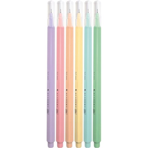 Cienkopis ACADEMY wkład mix 0,7mm 6kol. (5902277350053)