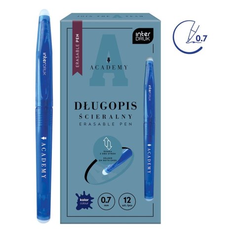 Długopis wymazywalny ACADEMY wkład niebieski 0,7mm Interdruk (5902277349248)