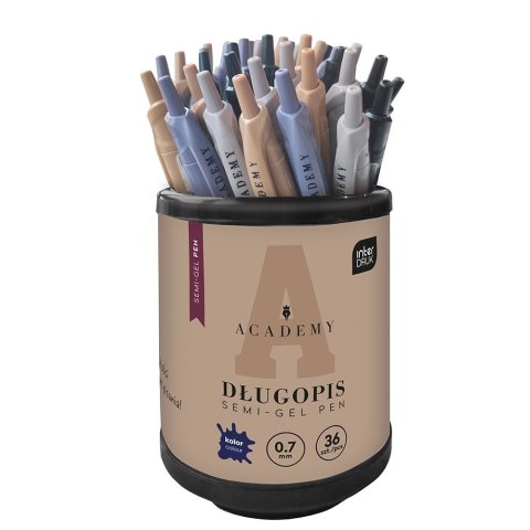 Długopis żelowy ACADEMY z gripem 5902277346810 wkład niebieski 0,7mm Noster (36 szt)