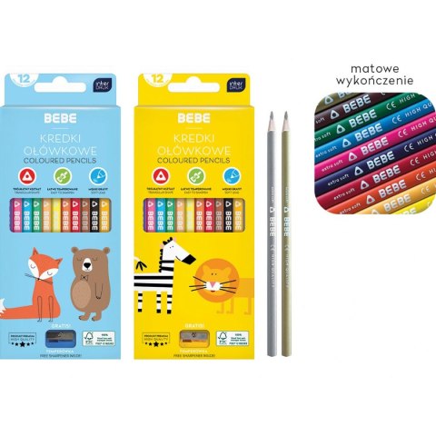 Kredki ołówkowe Bebe BB FRIENDS 12k z temperówkąś 12 kol. (590227734963) Kredki ołówkowe Bebe BB FRIENDS 12k z temperówkąś 12 kol. (590227734963)
