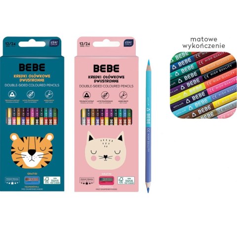 Kredki ołówkowe BB FRIENDS dwustronne 12/24 24 kol. Bebe (5902277345455)