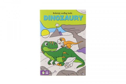 Książeczka edukacyjna Zielona Sowa Koloruję wedłu kodu. (Dinozaury.)