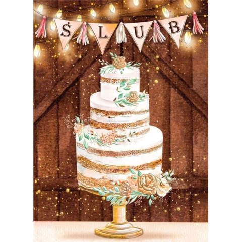 Kartka składana Karnet B9 ślub tort boho A5 Henry (5905701483006)