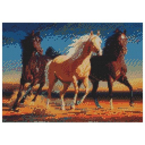 Zestaw kreatywny Diamentowa mozaika 30x40cm Konie 1 Flamingo Line (TMR24667)