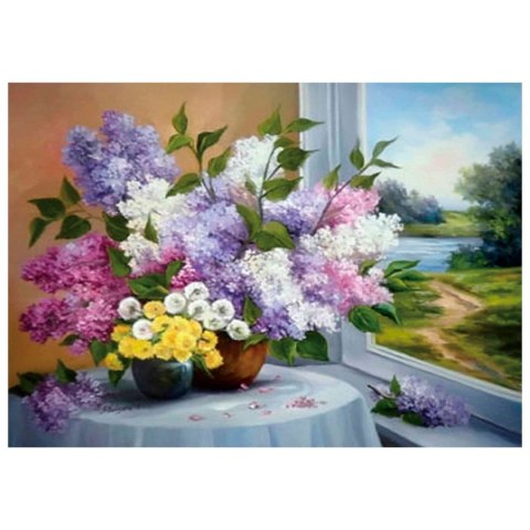 Zestaw kreatywny Diamentowa mozaika 30x40cm Kwiaty Flamingo Line (TGC71779)