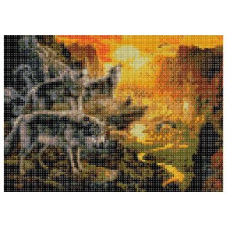 Zestaw kreatywny Diamentowa mozaika 30x40cm Wilki 2 Flamingo Line (TQ3387-04)