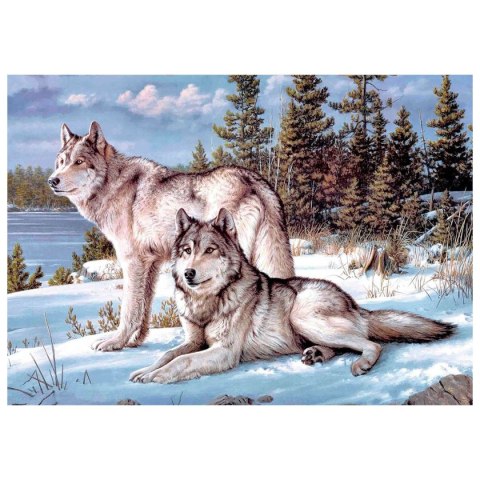 Zestaw kreatywny Diamentowa mozaika 30x40cm Wilki Flamingo Line (TSGK70871)