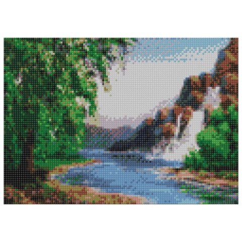 Zestaw kreatywny Diamentowa mozaika 30x40cm Wodospad Flamingo Line (TMS12056)