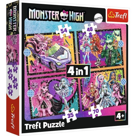 Puzzle Trefl Planeta Milo Elekryzujący dzień Monster High 4w1 el. (34655)