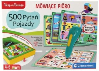 Gra edukacyjna Mówiące pióro 500 pytań pojazdy Clementoni (50929)