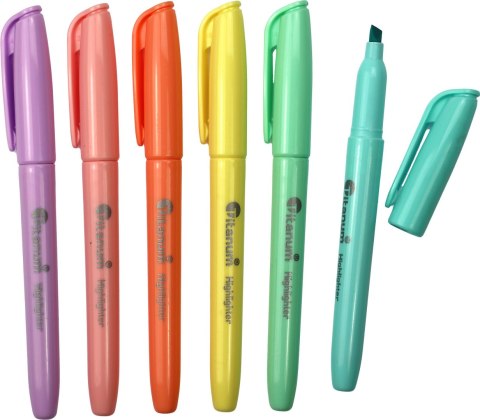 Zakreślacz wkład 6 kolorów 1-4mm Titanum (T01060486)