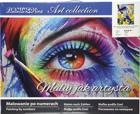 Zestaw kreatywny Malowanie po numerach 40x50cm Ptaszki na żonkilach Flamingo Line (FSY689)