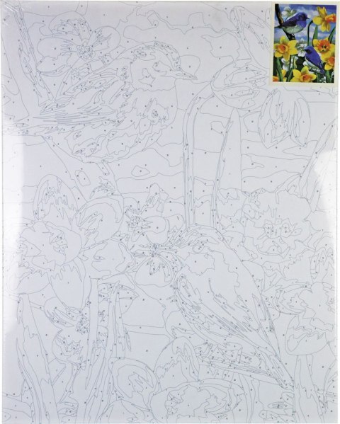 Zestaw kreatywny Malowanie po numerach 40x50cm Ptaszki na żonkilach Flamingo Line (FSY689)