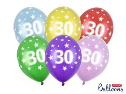 Balon gumowy Partydeco 30th Birthday, Metallic Mix mix 300mm (SB14M-030-000)