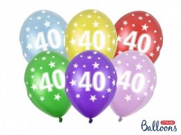 Balon gumowy Partydeco 40th Birthday, Metallic Mix mix 300mm (SB14M-040-000)