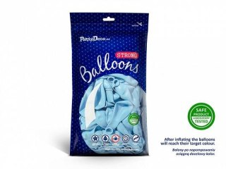 Balon gumowy Pastel Light Blue 1op/100sztuk pastelowy 100 szt niebieski jasny 270mm Strong Baloons (SB12P-001J)
