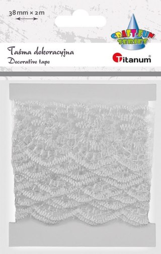 Wstążka Craft-Fun Series Koronka 38x2 [mm x m] biała Titanum (24BR0201-77(W))