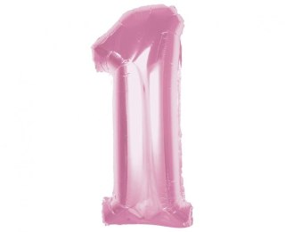 Balon foliowy Smart, cyfra 1, j. różowa, 92 cm Godan (CH-S9J1)