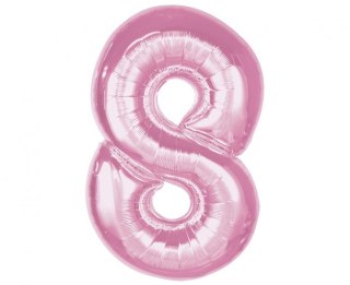 Balon foliowy Smart, cyfra 8, j. różowa, 92 cm Godan (CH-S9J8)