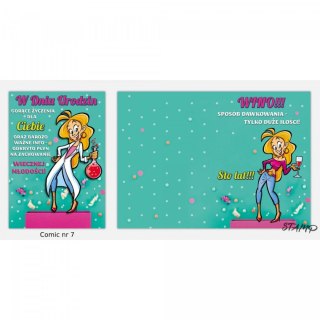 Kartka składana B6 Comic Urodzinowy dla dziewczyny Ev-corp (STKC-007)