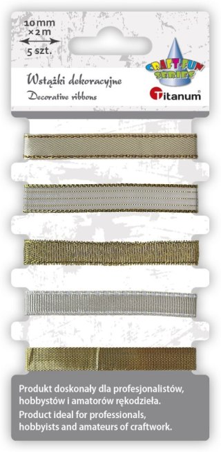 Wstążka Craft-Fun Series 5 wzorów 10x2 [mm x m] złota Titanum (709062（złota))