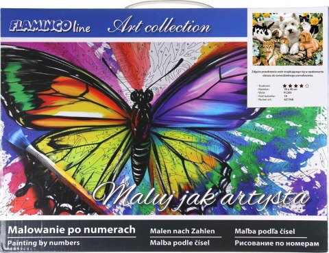 Zestaw kreatywny Malowanie po numerach 30x40cm Zwierzęta Flamingo Line (FC203)
