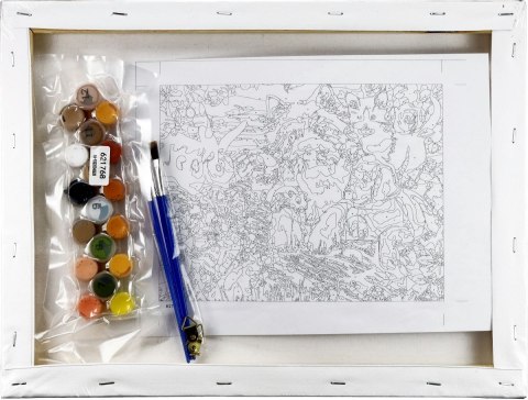 Zestaw kreatywny Malowanie po numerach 30x40cm Zwierzęta Flamingo Line (FC203)