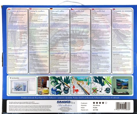 Zestaw kreatywny Malowanie po numerach 30x40cm Zwierzęta Flamingo Line (FC203)