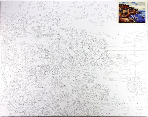 Zestaw kreatywny Malowanie po numerach 40x50cm Kamienny taras nad Morzem Śródziemnym Flamingo Line (fys133)