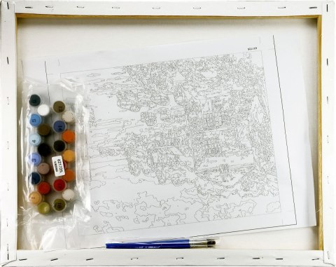 Zestaw kreatywny Malowanie po numerach 40x50cm Kamienny taras nad Morzem Śródziemnym Flamingo Line (fys133)