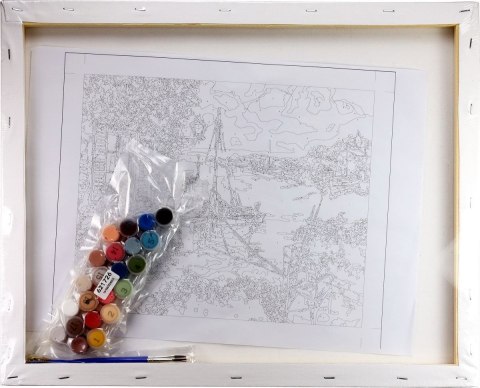 Zestaw kreatywny Malowanie po numerach 40x50cm Pejzaż 3 Flamingo Line (fys145)