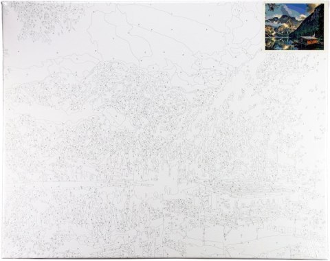 Zestaw kreatywny Malowanie po numerach 40x50cm Przystań nad górskim jeziorem Flamingo Line (fsy66)