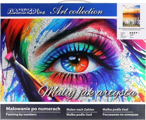 Zestaw kreatywny Malowanie po numerach 40x50cm Zachód słońca nad jeziorem Flamingo Line (fsy024)