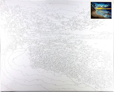 Zestaw kreatywny Malowanie po numerach 40x50cm Zachód słońca nad morzem 1 Flamingo Line (fsy60)