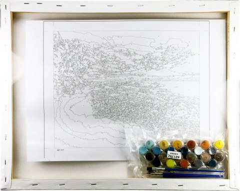 Zestaw kreatywny Malowanie po numerach 40x50cm Zachód słońca nad morzem 1 Flamingo Line (fsy60)