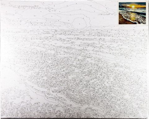 Zestaw kreatywny Malowanie po numerach 40x50cm Zachód słońca nad morzem Flamingo Line (fsy36)