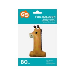 Balon foliowy Godan cyfra 1 żyrafa 39cal (HS-Z391)