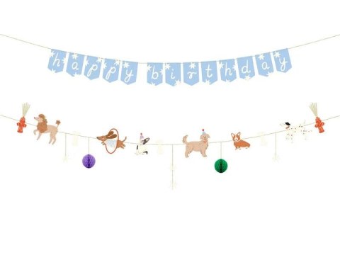 Baner Partydeco Happy Birthday Pieski, 210 cm, mix (GRL121) Baner Partydeco Happy Birthday Pieski, 210 cm, mix (GRL121)