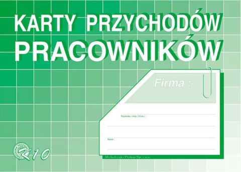 Druk offsetowy Karta przychodów pracowników A5 32k. Michalczyk i Prokop (K-10)
