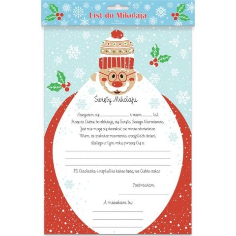 Kartka składana LIST DO MIKOŁAJA MIKOŁAJ Z BRODA A4 Henry (5905701485680)