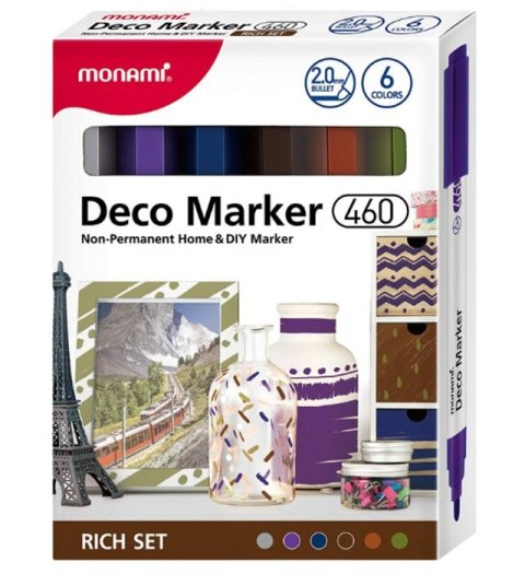 Marker permanentny Deco Marker 460 wkład mix okrągła końcówka Monami (2080001504)