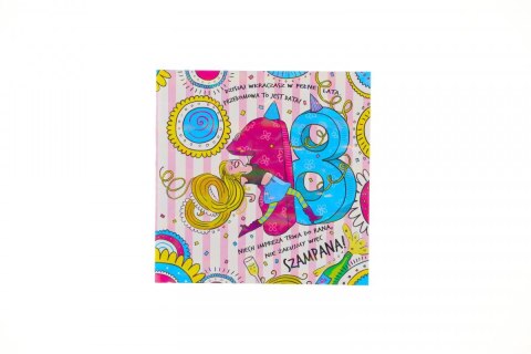 Kartka składana Karnet KW HOLOGRAM 18-STKA RÓZOWA kw Henry (5907465665049)