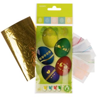 Dekoracja jajek Zestaw do zdobienia pisanek (barwniki 5 szt., arkusz ze złotymi naklejkami) Arpex (SW8991)