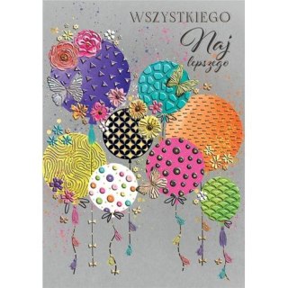 Kartka składana A5 JASKRAWE BALONY Henry (5907465663052)