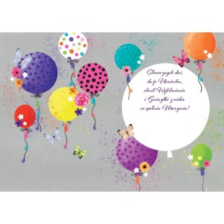 Kartka składana A5 JASKRAWE BALONY Henry (5907465663052)